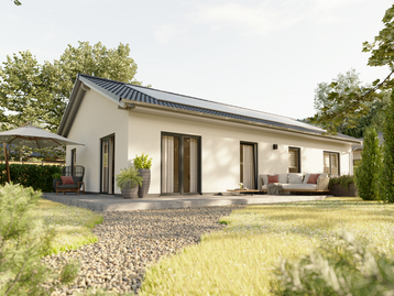 Bungalow 100 – Modern wohnen auf einer Ebene mit barrierearmem Komfort Massivhaus Bungalow 100 von Town & Country Haus mit ca. 100 m² Wohnfläche, bodentiefen Fenstern und cleverer Raumaufteilung – ideal für barrierearmes Wohnen für Familien und Generationen.